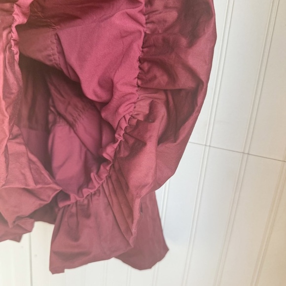 Jason Wu Size 10 Burgundy Wine Balloon Sleeve Tiered Mini Dress - Picture 13 of 13